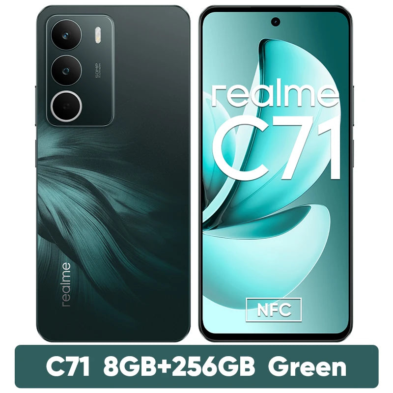 [Première mondiale] realme C71 Smartphone 6300mAh batterie 45W Charge 6.67 "120Hz affichage 50MP AI caméra UNISOC T7250 Chipset NFC