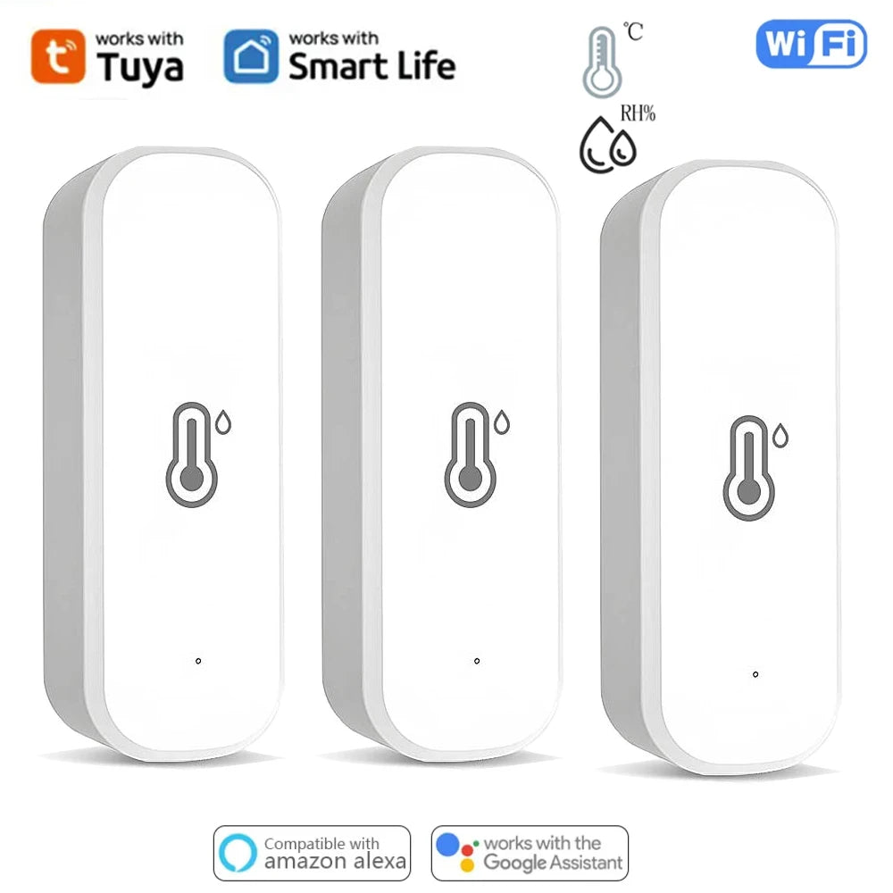 Tuya WiFi capteur de température et d'humidité Smart Life APP contrôle maison aucun Hub requis alimenté par batterie fonctionne avec Alexa Google Home
