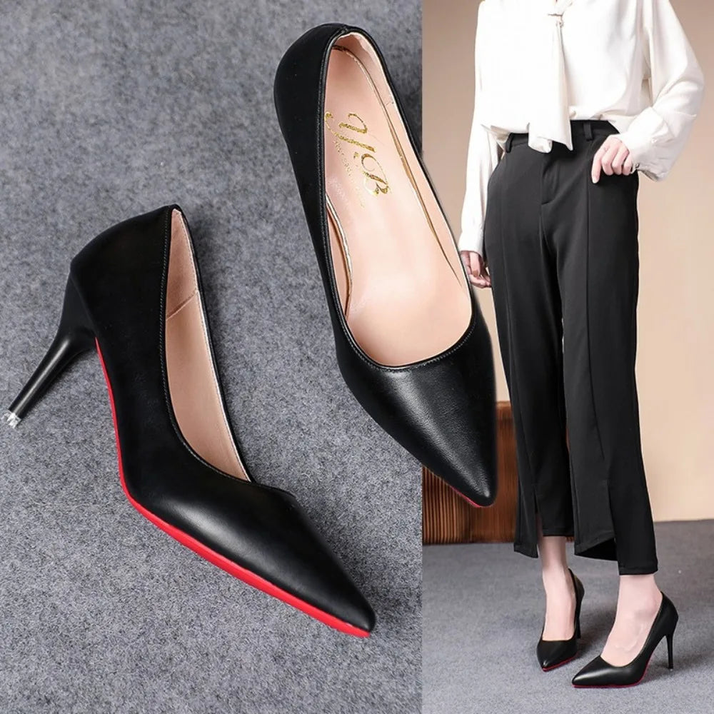 Talons hauts Sexy et à la mode pour femmes, talons hauts fins noirs à bouche peu profonde pour femmes, tailles 34 à 43, printemps et automne 2024