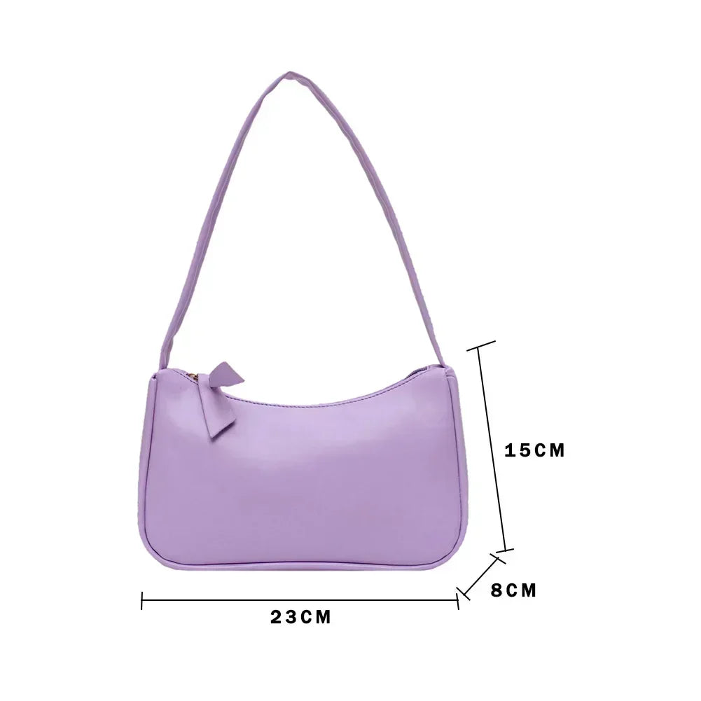 Nouveau rétro souple en cuir PU femmes épaule sous les bras sacs décontracté couleur unie petit haut-poignée sacs à main dames mode sacs à bandoulière