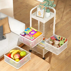 Petit chariot de rangement multicouche, chariot de cuisine moderne et créatif, meubles de maison simples, étagère rotative au sol, boîte à collation pour salon