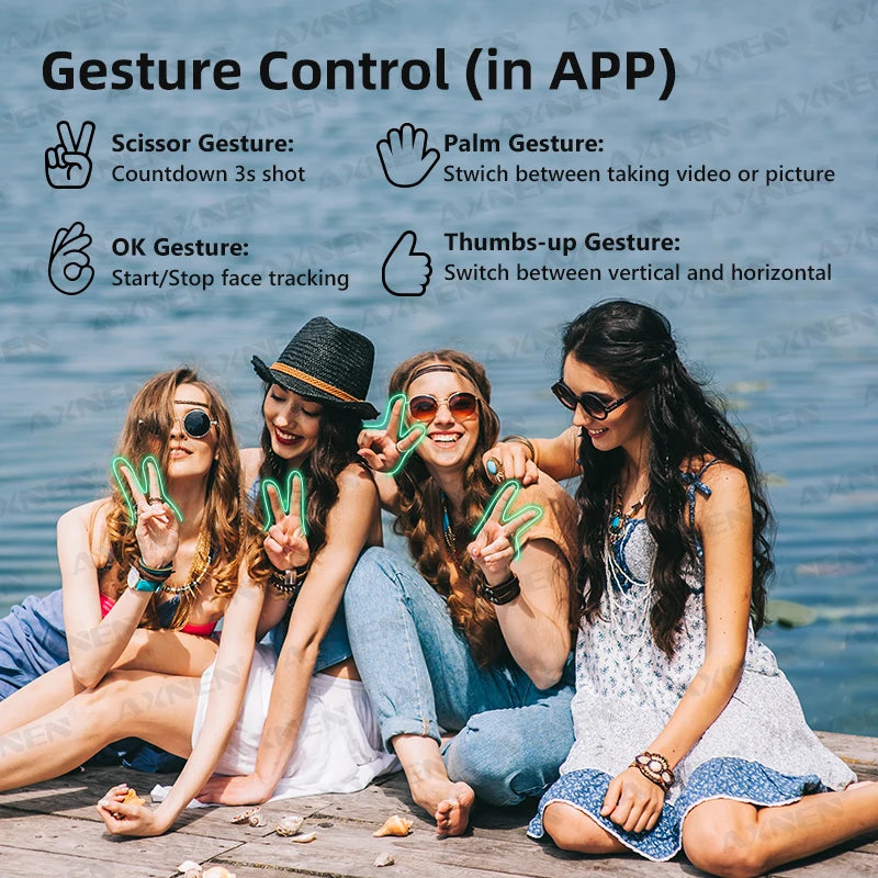 Cardan AXNEN HQ6 pour smartphone, cardan portable 3 axes, avec suivi intelligent, lumière de remplissage, zoom, stabilisateur pour iPhone Android