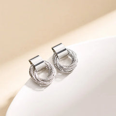 Boucles d'oreilles rétro en métal couleur or pour femmes, petit cercle Multiple, bijoux coréens, mode fête de mariage, cadeau