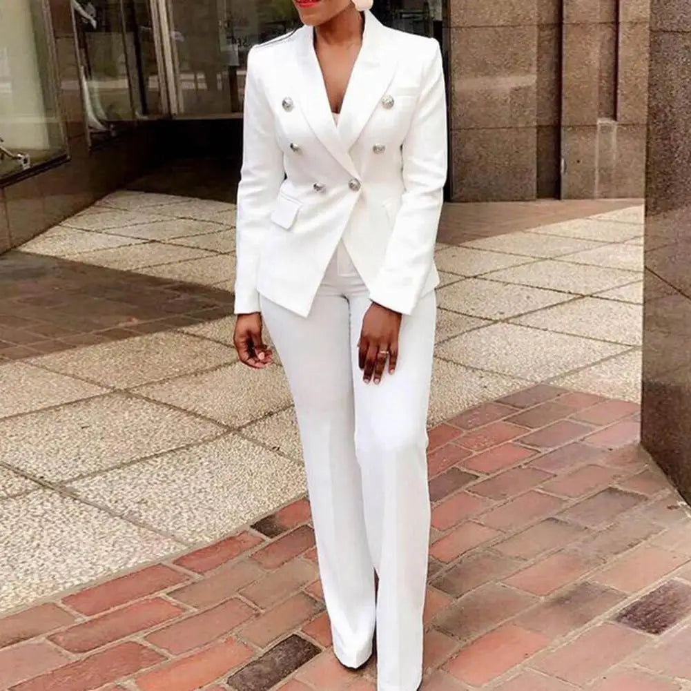 2 pièces/ensemble Blazer pantalon costume à la mode chaud taille haute pour vacances costume veste pantalon ensemble bureau Blazer pantalon ensemble