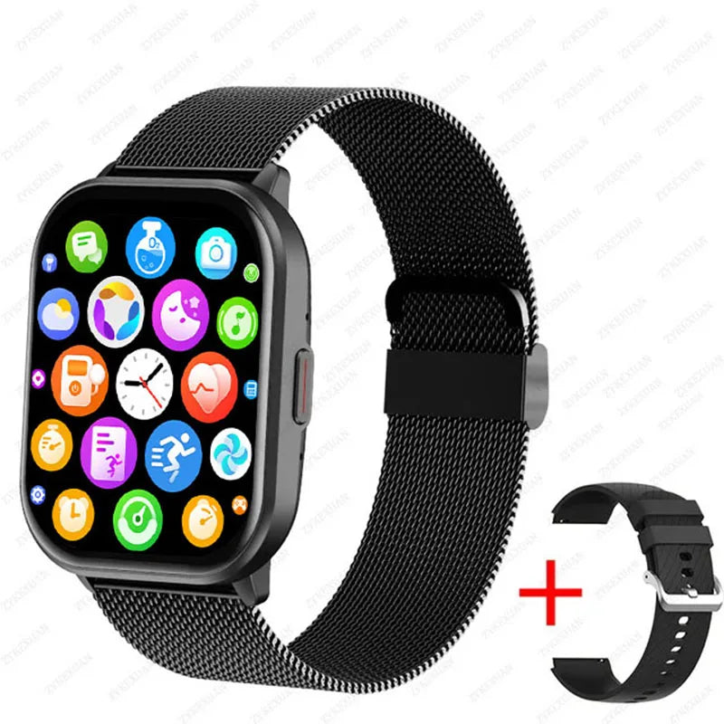 2024 New For Huawei Xiaomi 100+ Sports Mode Smart Watch Men Women Heart Rate Blood Pressure HD Bluetooth Call Smart Watch Men's