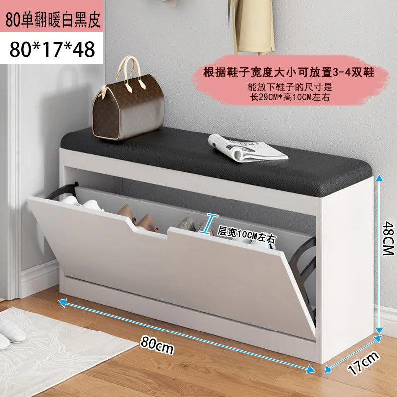 Porche entrée chaussure chaise rembourré salon maison rabat étagère à chaussures banc avec siège armoire à chaussures multicouche