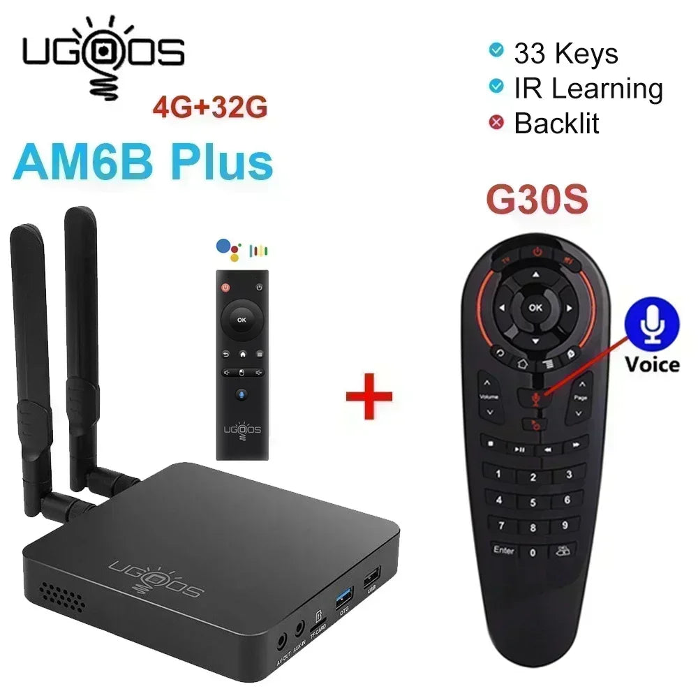 Ugoos AM6B plus Amlogic S922X-J Android 9 boîtier de télévision intelligent 4GB DDR4 32GB Wifi 6 1000M BT5.0 4K décodeur AM6 Plus boîtier de télévision