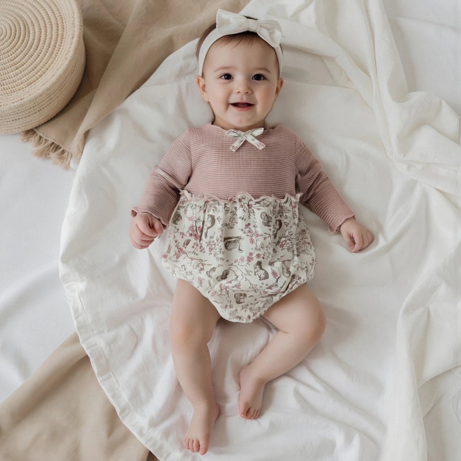 Barboteuse d'automne pour bébé fille de 0 à 18 mois, décontractée, manches longues, col rond, imprimé Floral, Patchwork, combinaison pour nouveau-né, vêtements quotidiens mignons