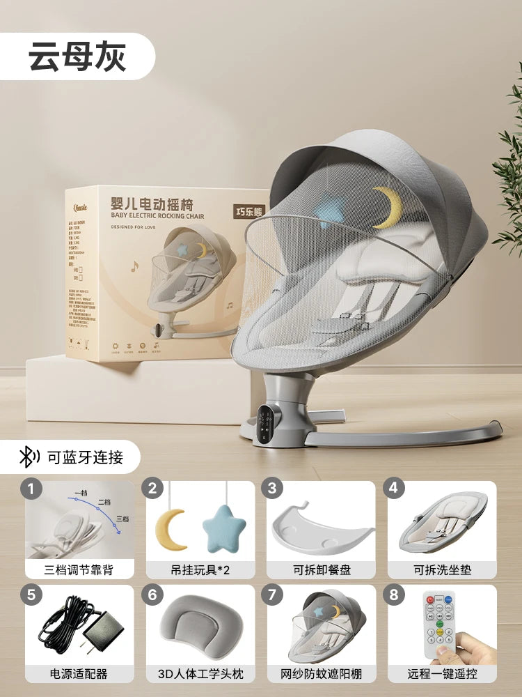 Balançoire pliable pour bébés, chaise à bascule électrique, lit à bascule, berceau électrique pour bébé, prendre bébé pour dormir, libérez vos mains