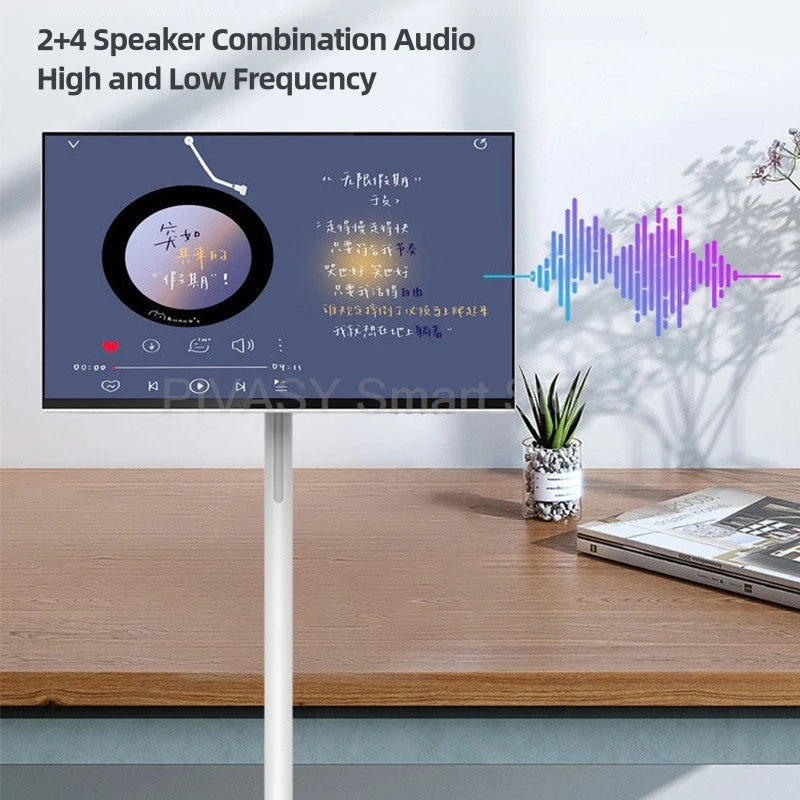 Support de télévision intelligent Android 32 pouces, écran tactile, batterie haute 10000mAH, 8 + 128G 4K UHD, dispositif rotatif, moniteur mobile pour salle de sport en direct