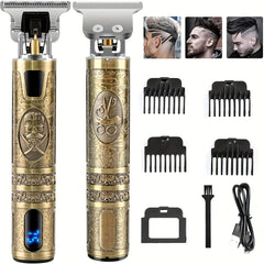 Tondeuse à cheveux électrique avec écran LCD, Machine de coupe de cheveux à tête d'huile, tondeuse à barbe, rasoir USB Rechargeable pour hommes et père