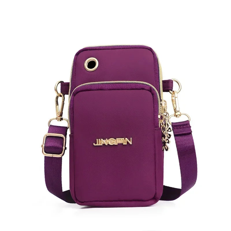 Sac à bandoulière pour téléphone portable pour femme, mini sacs, sac à monnaie de la colonne vertébrale, couverture de course au cou, portefeuille à 3 couches, mode pour maman