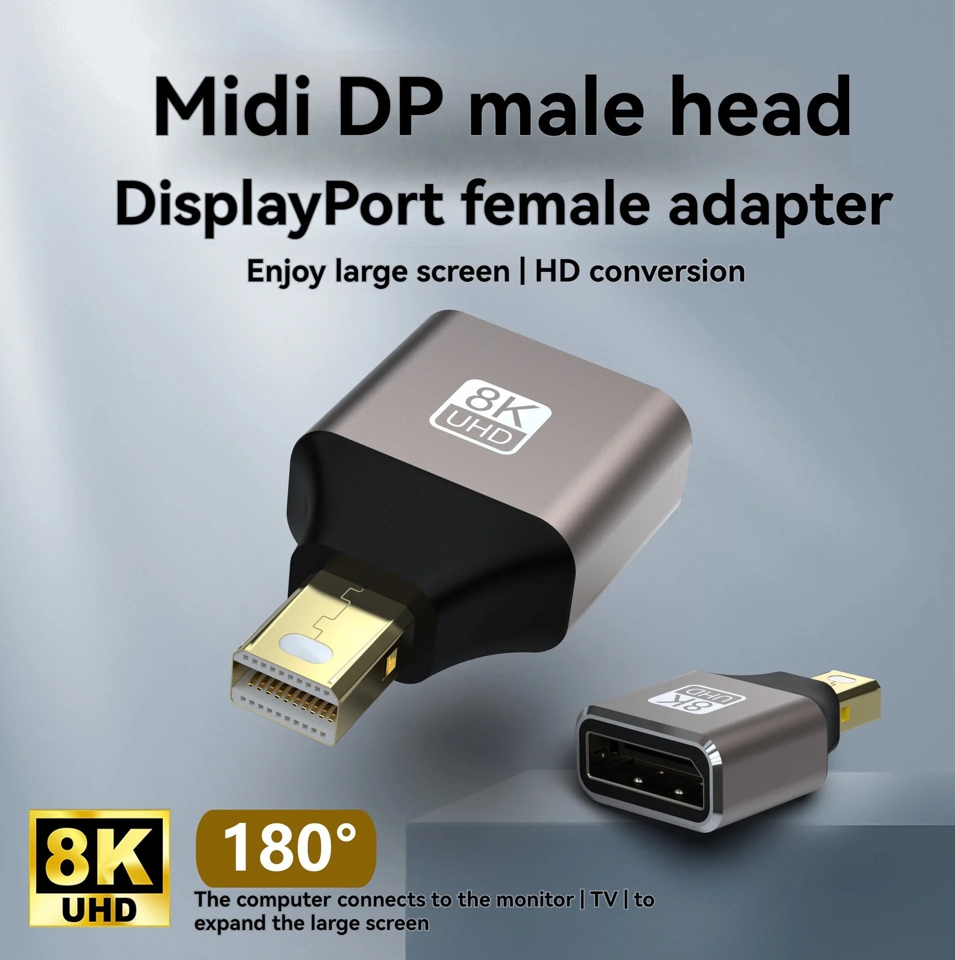 DP mâle à femelle coude à Angle droit de 90 degrés affichage de carte graphique d'ordinateur convertisseur Displayport 4K144hz tête de direction HD 8k