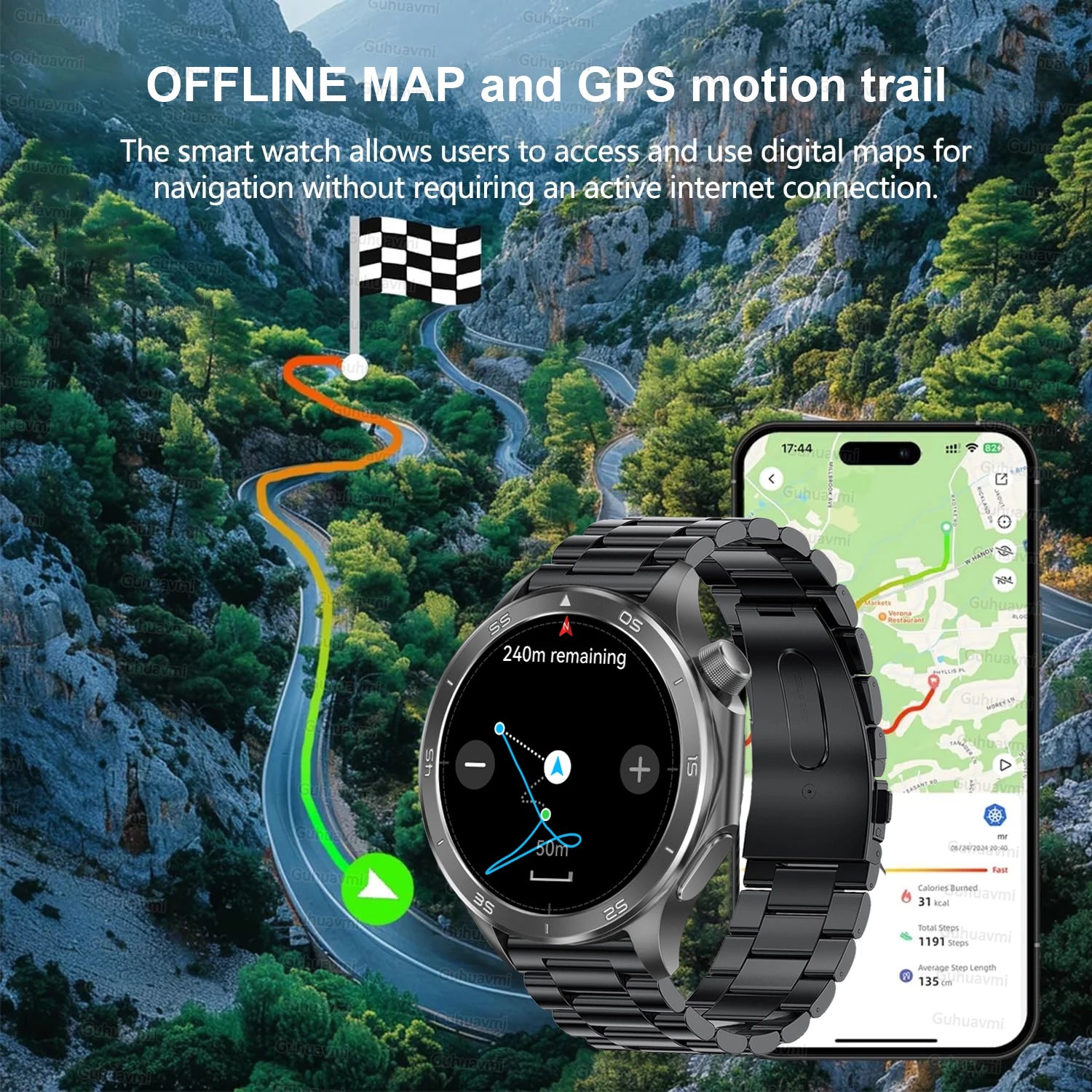 Pour OPPO X2 GPS montres intelligentes homme 360*360 AMOLED écran fréquence cardiaque Bluetooth appel IP68 étanche boussole sport Smartwatch 2025