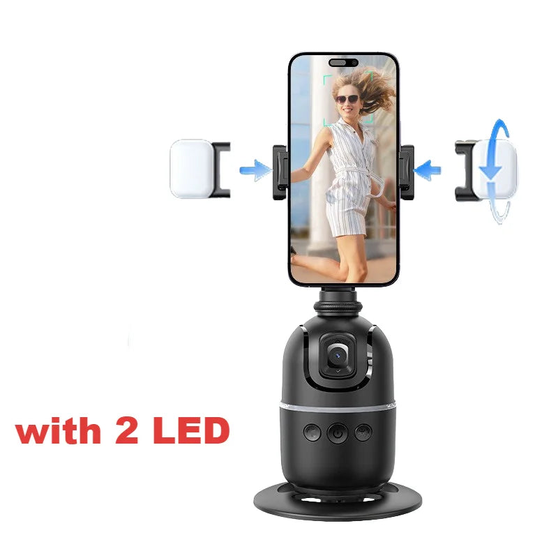 Bâton de Selfie à cardan intelligent AI, suivi automatique du visage, Rotation du cardan portable pour Smartphone, caméra, trépied vidéo, stabilisateur avec LED