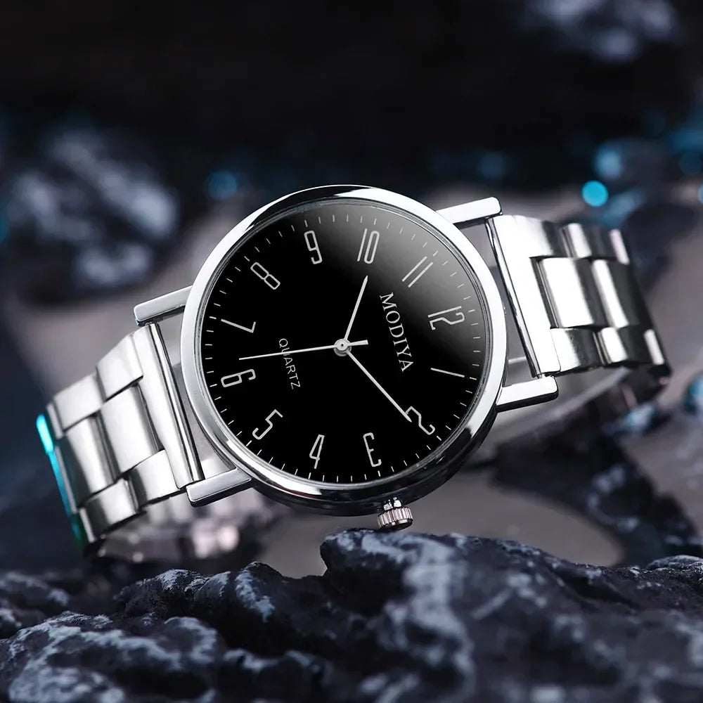 Casual Numéro Cadran Montre à quartz Marque Acier Maille Ceinture Montre Pour Hommes Rond Affaires, Montres-bracelets, Horloge De Luxe, Relogio Feminino