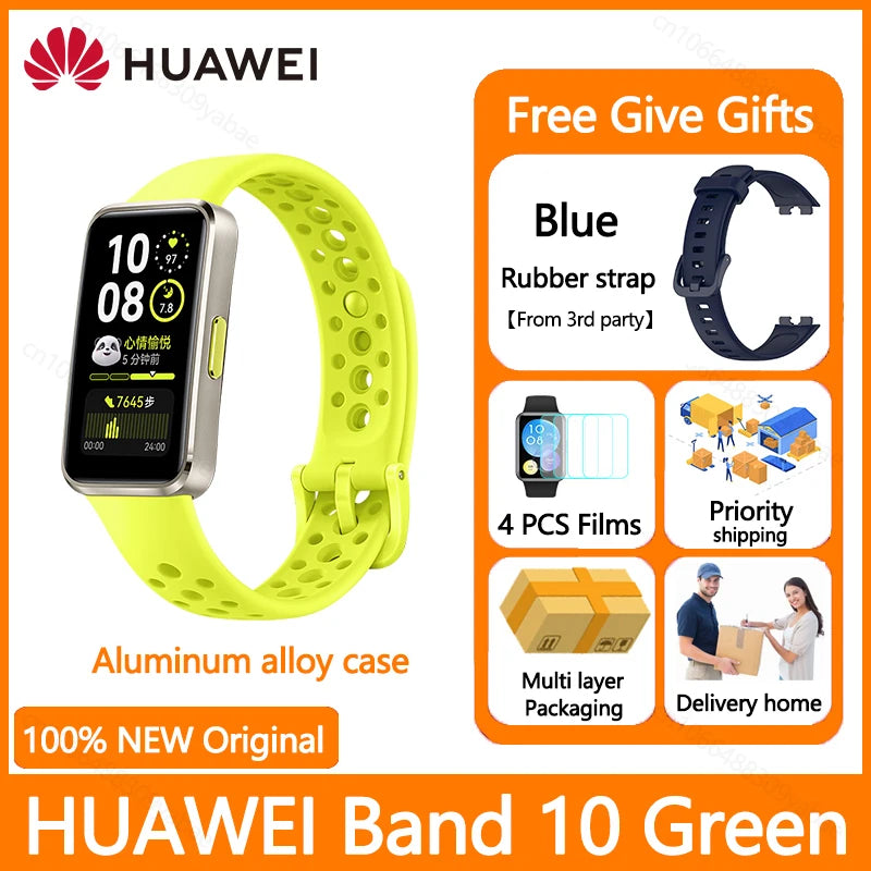 Montre connectée Huawei Band 10, originale, Compatible avec IOS et Android, suivi du sommeil, moniteur de santé, autonomie de 14 jours, nouvelle collection 2025