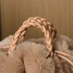Sac à bandoulière en peluche citrouille pour femmes, fourre-tout mignon, mode automne hiver, sac à main de couleur unie, sacs à bandoulière de voyage