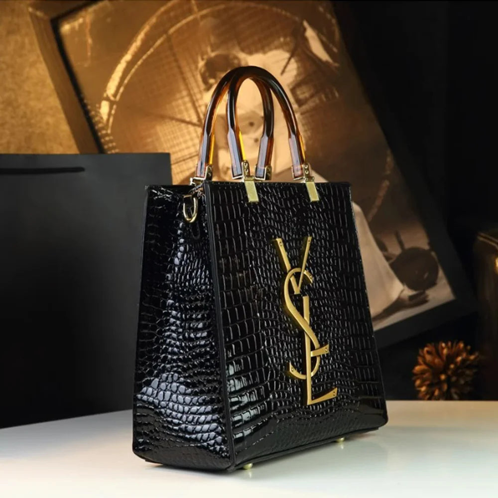 Sac à main haut de gamme, sac pour femmes imprimé crocodile à la mode, nouveau style 2025, sac pour mère d'âge moyen, grand sac à bandoulière