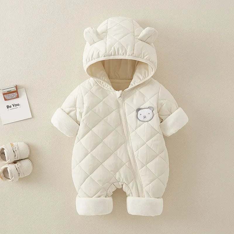 Vêtements d'hiver pour nouveau-né fille, combinaison épaisse pour bébé, barboteuse chaude pour bébé, veste en coton, salopette pour garçon, manteau pour tout-petits