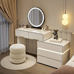 Commode à plinthes en bois massif, moderne et simple, style crème, pour petit appartement, table de maquillage, chambre à coucher, chevet intégré, nouvelle collection