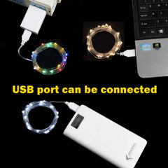 Guirxiété lumineuse LED USB étanche, fil de cuivre et d'argent, lumières dégradées pour Noël, décoration de fête de mariage, 1m, 10m, 20m