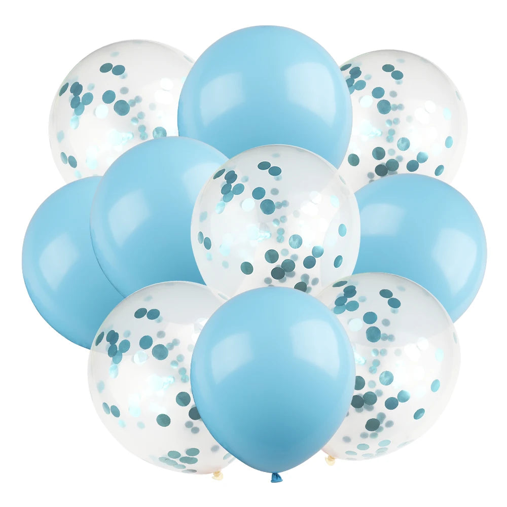 Ballons métalliques en forme d'étoile et de cœur, 14 pièces, ensemble de confettis or rouge bleu rose pour joyeux anniversaire, réception-cadeau pour bébé, mariage