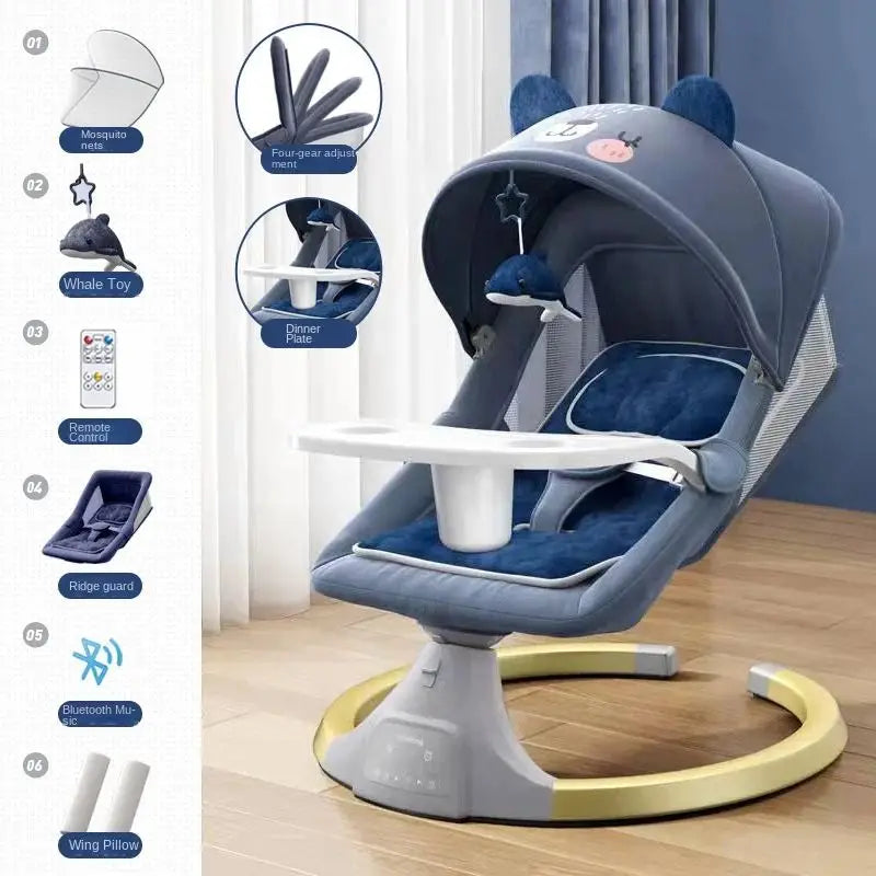 Chaise à bascule pour bébé, berceau électrique pour bébés dormir, berceau pour nouveau-né, chaise apaisante avec musique, réglable