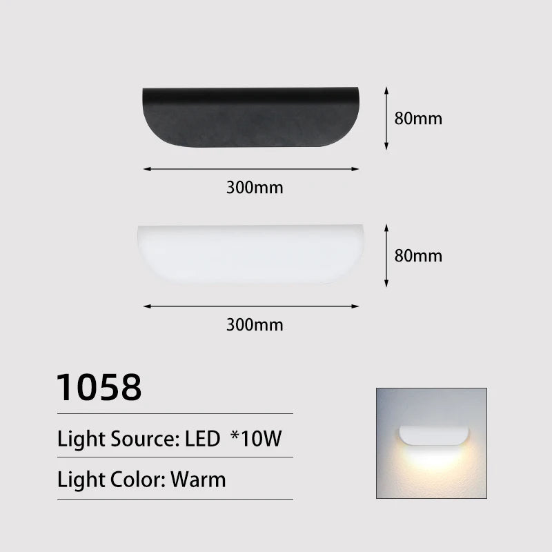 JoollySun Wall Light Outdoor Lamp Home Decor Lighting for Balcony Garden LED Waterproof Aluminium Modern Wall Mounted Sconces
