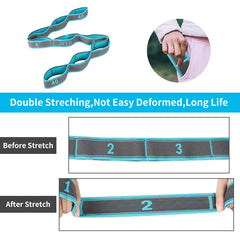 Sangle d'étirement élastique de yoga avec boucles, sangle extensible pour ballet, jambe, corps, bande extensible pour yoga, danse, Pilates, gymnastique