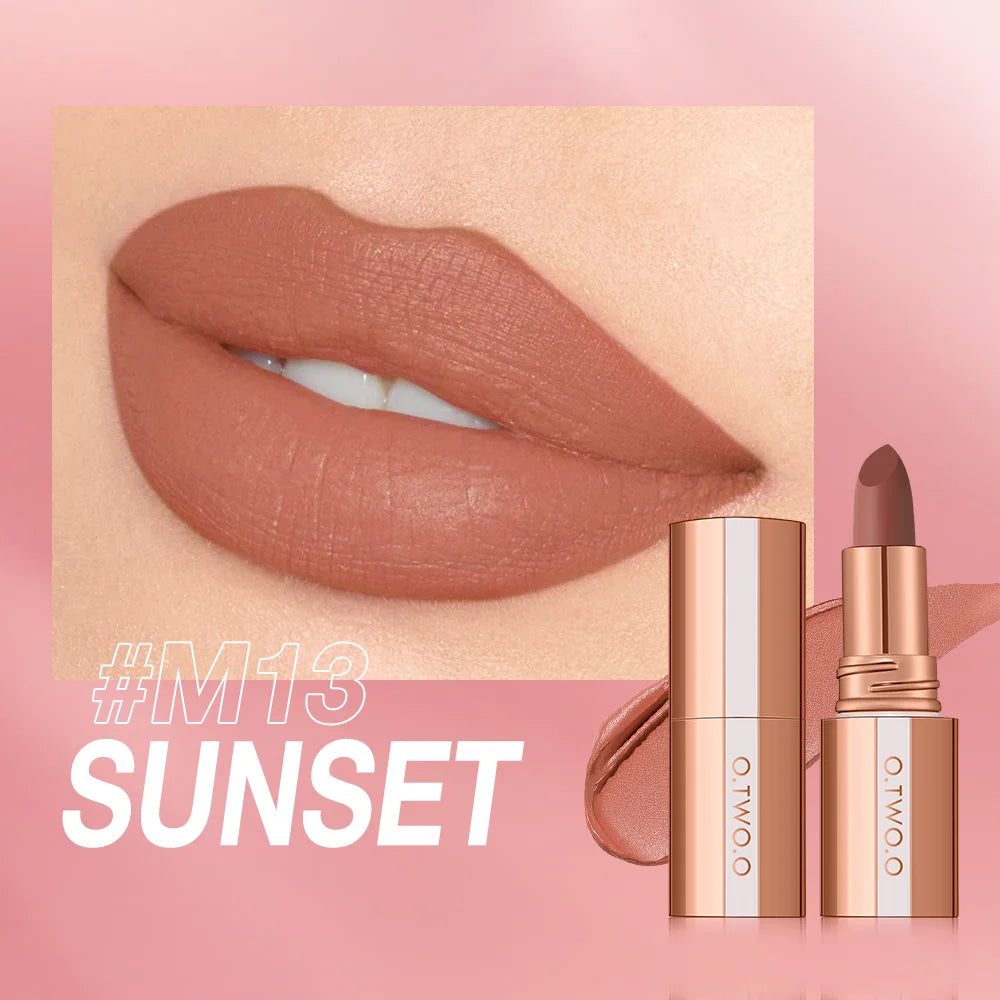 O.TWO.O Matte Lipstick Lip Tint 8 Colors Waterproof Long Lasting Non-stick Cup Sexy Highly Pigmented Velvet Lip Sticks Lip Stain