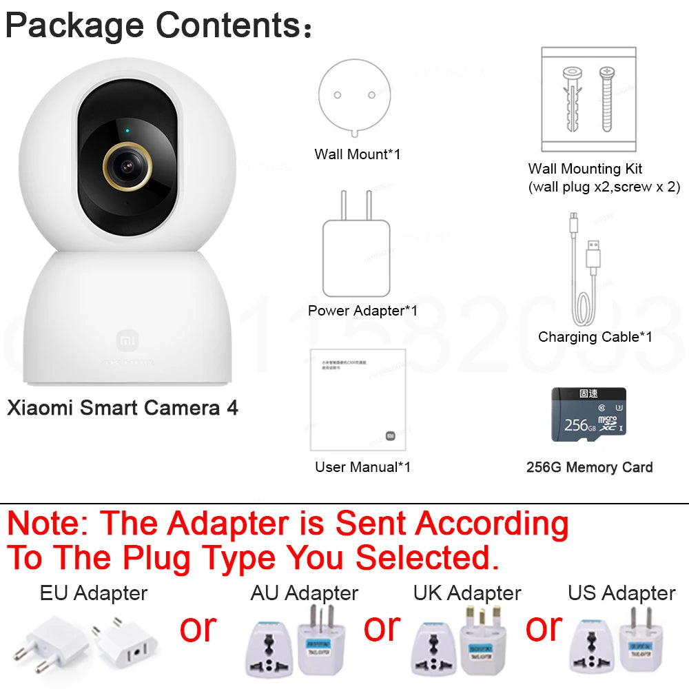 XIAOMI caméra intelligente 4, Wi-Fi double bande 6,8MP 4K HDR suivi AI, Vision nocturne, Audio bidirectionnel  , Moniteur pour bébé de sécurité domestique, caméra pour animaux de compagnie