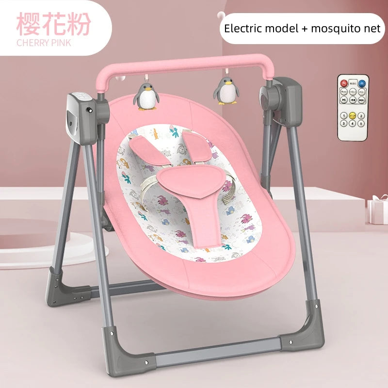 Berceau électrique intelligent avec télécommande pour bébé de 6 à 12 mois, chaise à bascule, dispositif de sommeil