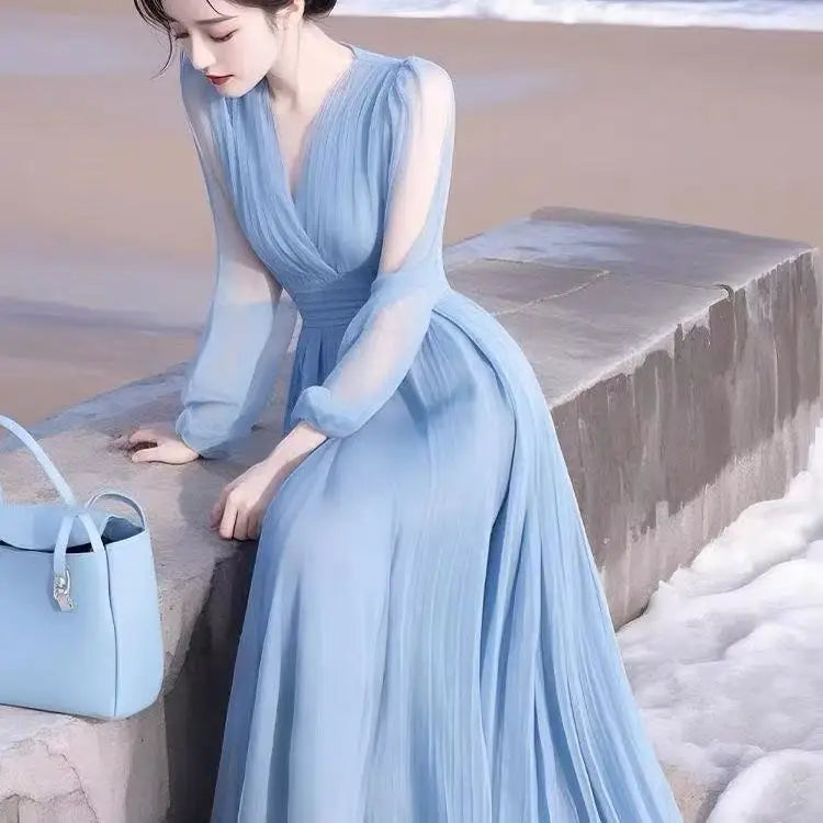 Haute qualité été élégant mode imprimé fleuri Robe femme demi manches décontracté à lacets Robe femmes Vintage Robe en mousseline de soie