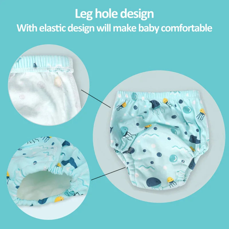 Couches réutilisables pour bébé, culottes, pantalons d'entraînement en pot pour enfants, couches en tissu écologique, toilettes lavables, couches en coton pour tout-petits