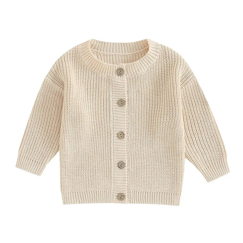 Pull chaud pour nouveau-né garçon et fille de 0 à 18 mois, manteaux, couleur unie, boutons amples, manches longues, tricot, Cardigan, automne