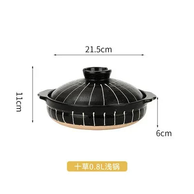 Casserole en céramique de Style japonais, petite casserole noire en argile, ustensiles de cuisine pour la maison, fournitures de cuisine, casserole à soupe, 1 pièces