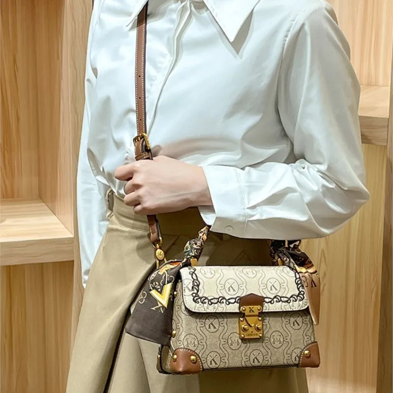 Sac à main pour femme, sac à main en cuir véritable, nouveau 2023, créateur haut de gamme, sac à bandoulière unique à la mode, petit carré