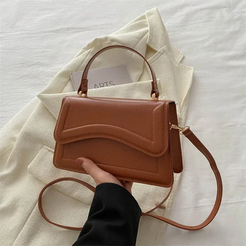 Sac à main en cuir PU de bonne qualité pour femmes, sac à bandoulière de couleur unie, petit fourre-tout pour femmes et filles