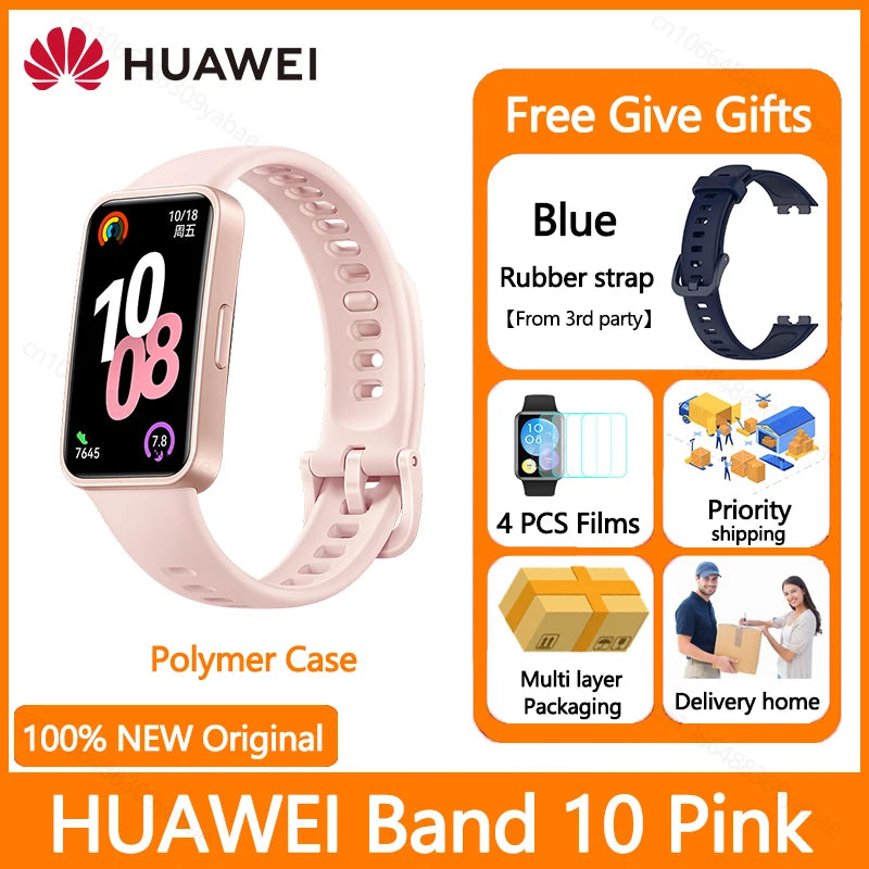 Montre connectée Huawei Band 10, originale, Compatible avec IOS et Android, suivi du sommeil, moniteur de santé, autonomie de 14 jours, nouvelle collection 2025