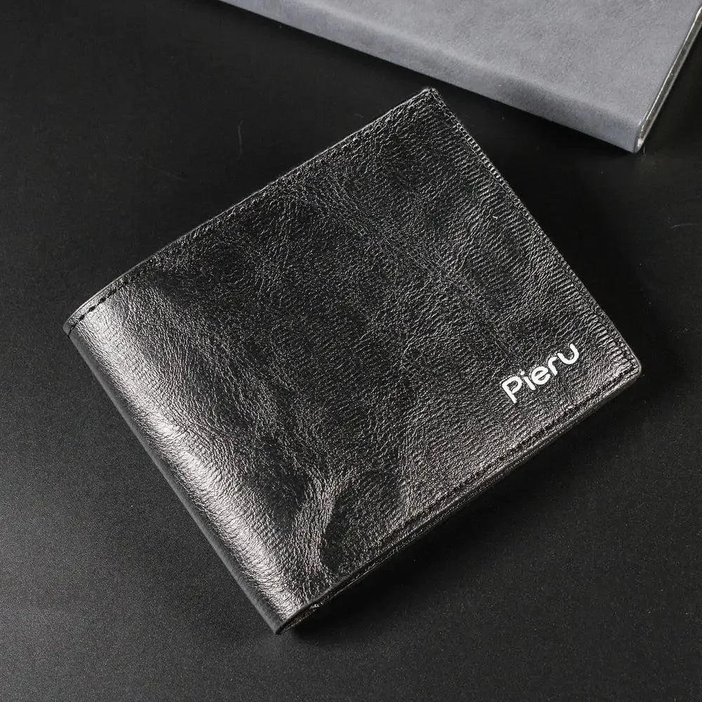 Men Purse Black Coin Wallet Male Business Id Cards Holder Pu Leather Multiple Slot Casual Large Capacity Dollar Coin Money Bags