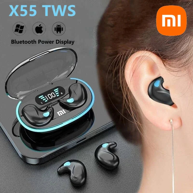 Xiaomi X55 écouteurs de couchage sans fil Mini casque TWS Bluetooth écouteur stéréo casques cachés avec micro HD appel étanche