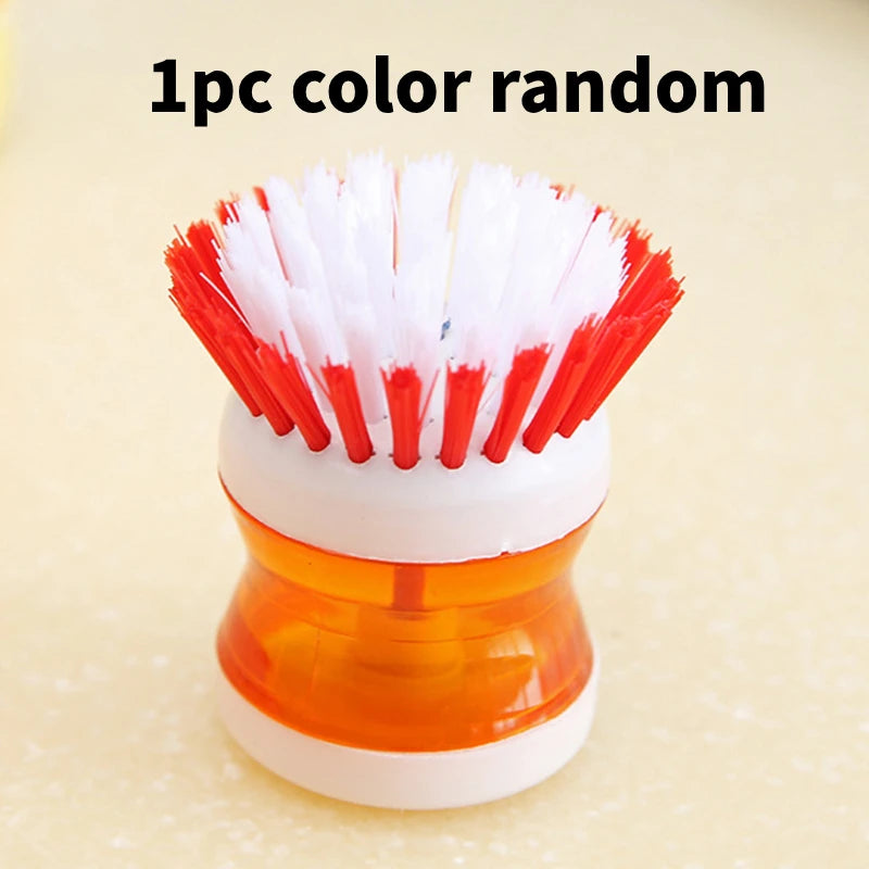 Brosse de lavage de Pot à ajout de liquide, type presse, ajout automatique de liquide, brosse de lavage de vaisselle, brosse de Pot de nettoyage ménager, brosse de poêle