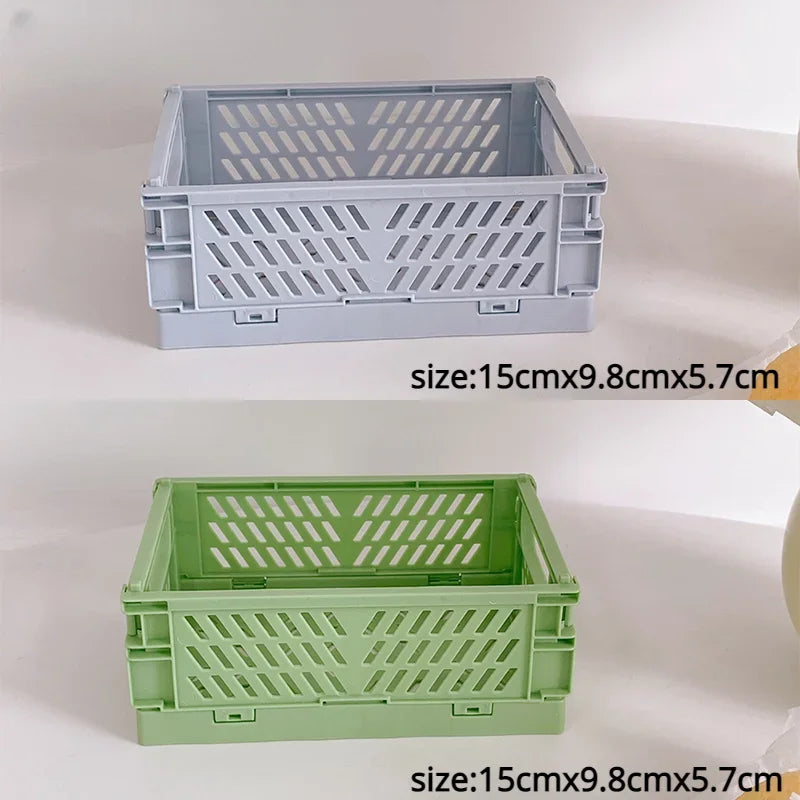 Caisse de rangement pliable en plastique, panier pliable, empilable, mignon, maquillage, bijoux, jouets, boîtes pour boîte de rangement, organisateur Portable