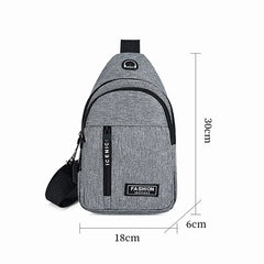 Sac pour hommes couleur unie sac de poitrine pour hommes en plein air décontracté à la mode petit cartable toile sac à main fermeture éclair messager sacs de mode