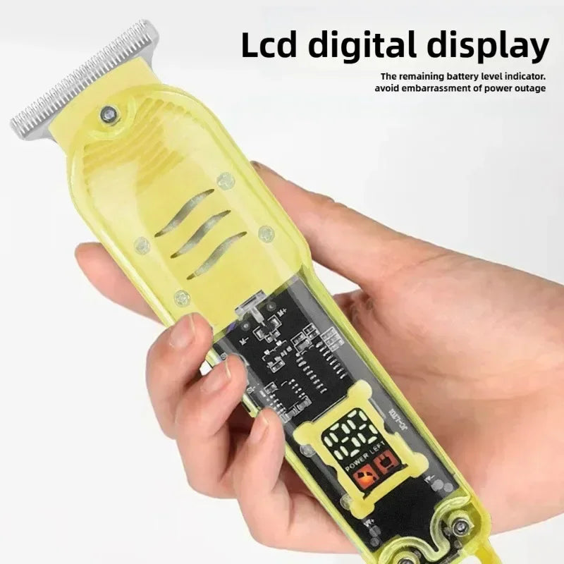 Tondeuses à cheveux professionnelles transparentes pour hommes, machine à couper les cheveux aste, tondeuses électriques, rasoir