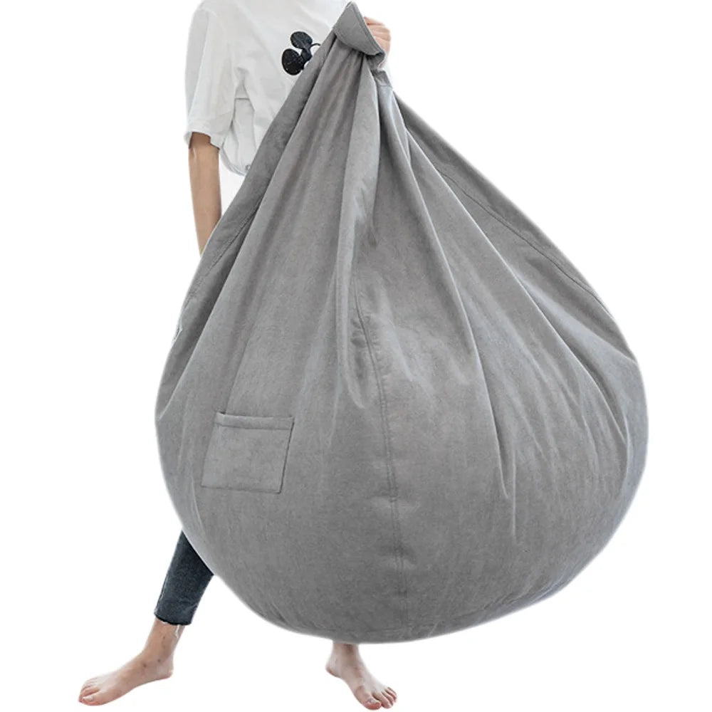 Bean Bag Chair without Filling Stuffed Giant Beanbag Sofa Bed Thick Linen Flocking Pouf Ottoman Seat Puff Lounge Furniture