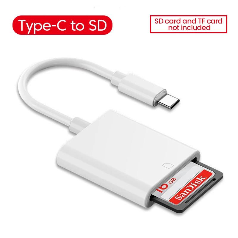 Lecteur de carte OTG Type C 4 en 1, clé USB SD TF, pour tablette iPad, USB Type C vers carte mémoire intelligente pour Xiaomi Huawei
