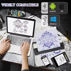 Mini-imprimante de tatouage A4 8018T, Portable, sans fil, Bluetooth, Machine de transfert de tatouage, Compatible avec iPhone et téléphone Android