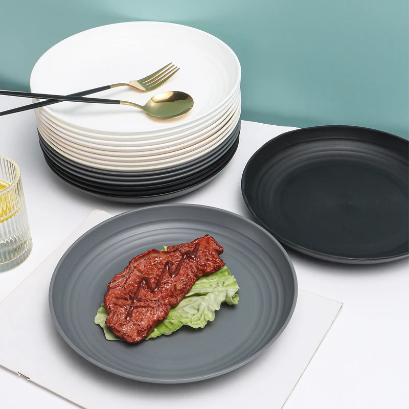 4/16 pièces assiettes en plastique (9 pouces de diamètre) sont réutilisables et adaptées aux cuisines domestiques pour les collations, les collations et les desserts